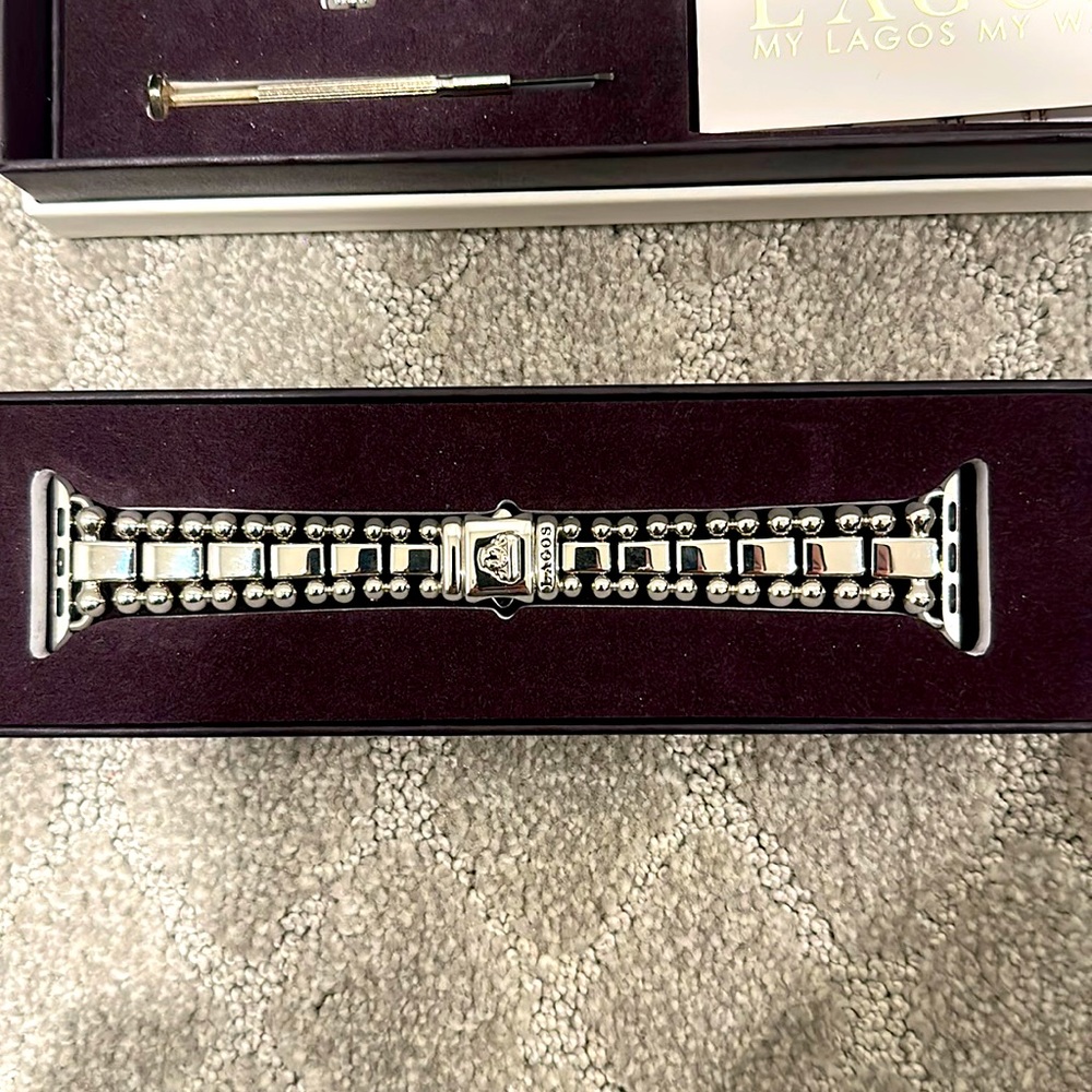 Lagos Smart Caviar Apple Watch Band Stainless Steel
